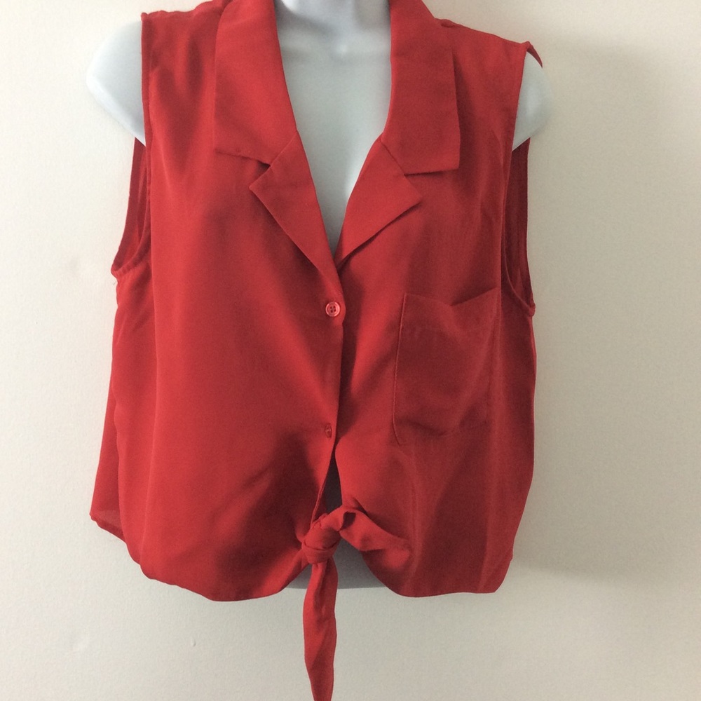 NEW Shinestar Women’s Blouse Tie Waist Sleeveless